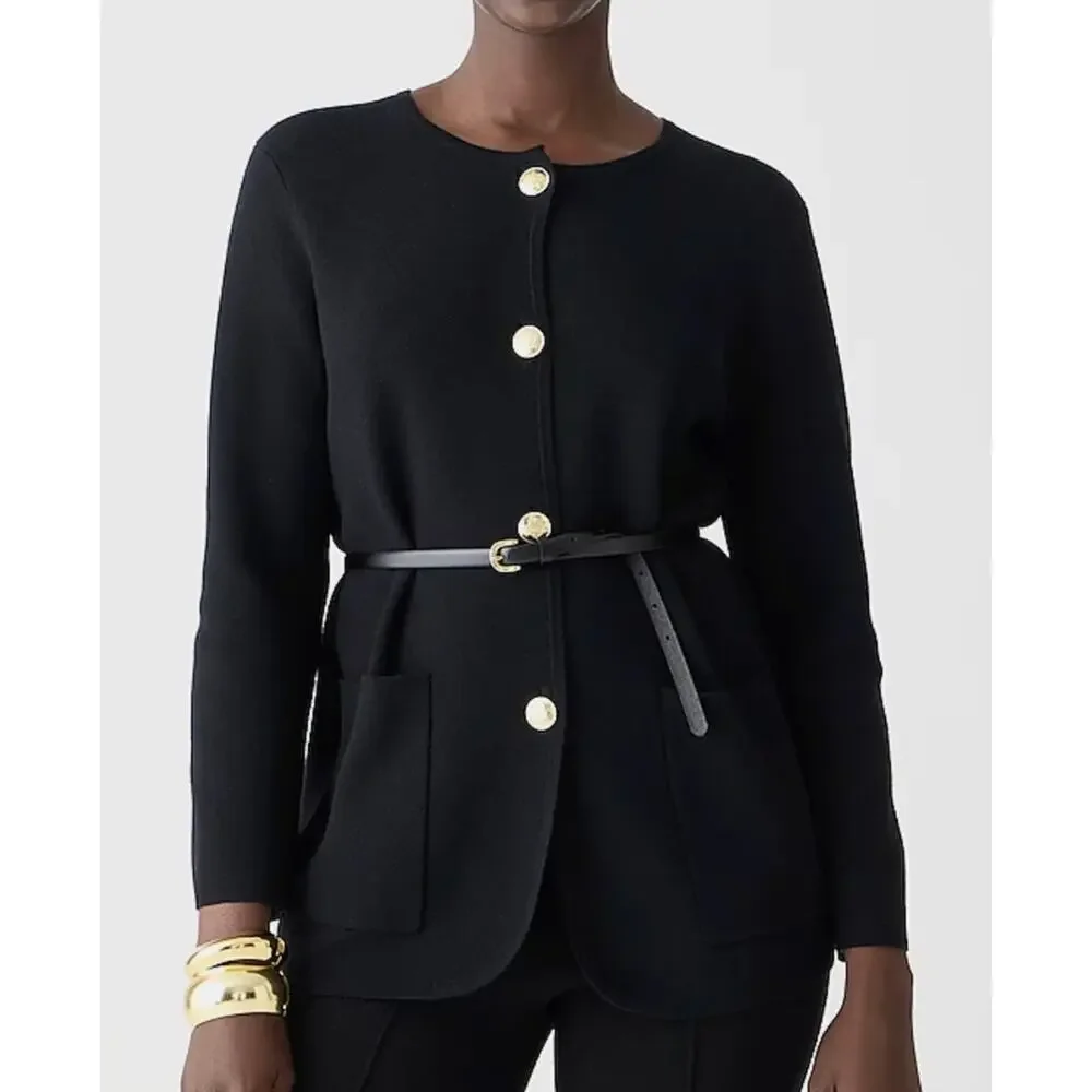J.Crew Giselle Sweater-Blazer in Black Size Large